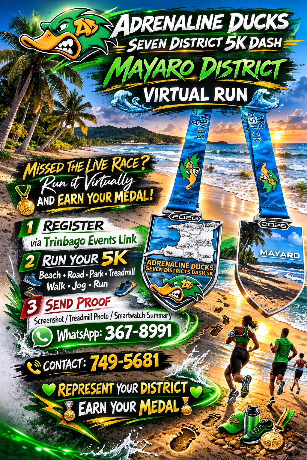 Adrenaline Ducks Mayaro District Virtual 5K Run
