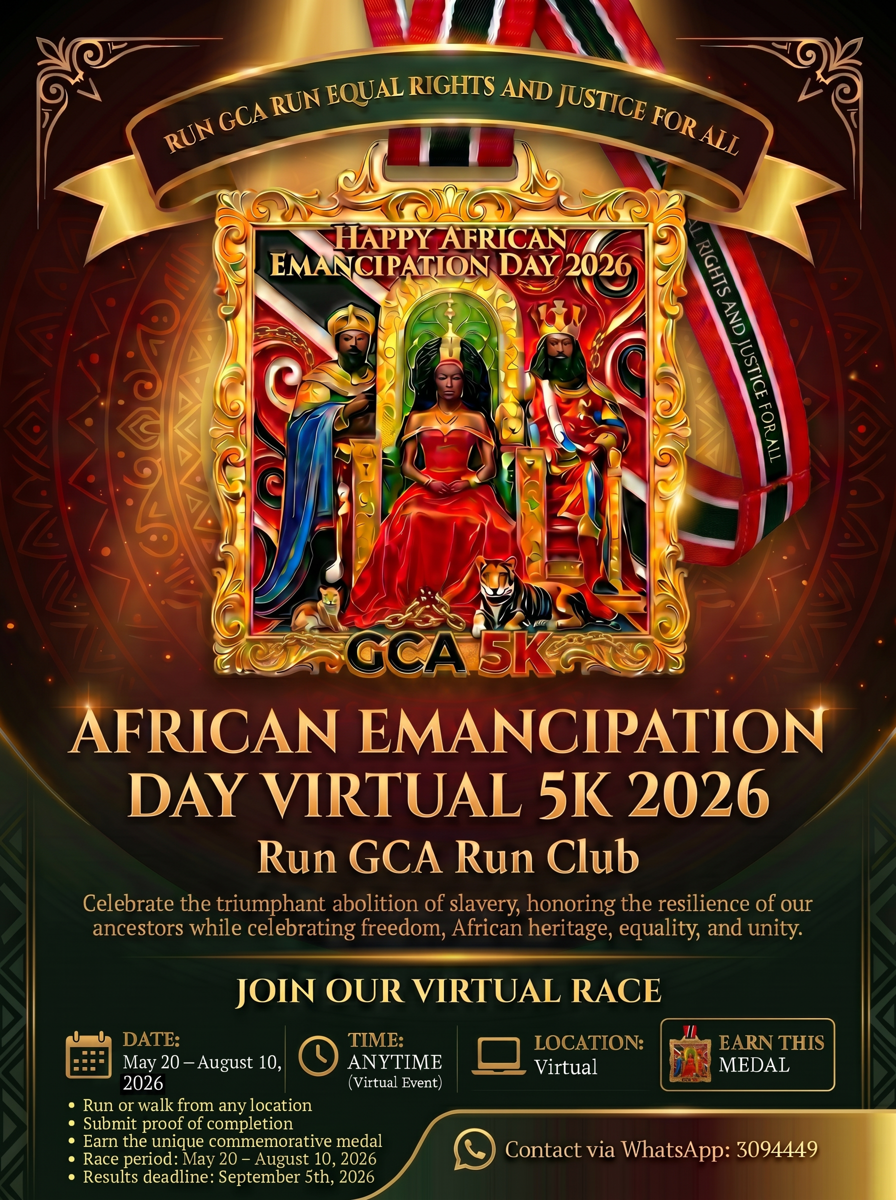 RUN GCA RUN AFRICAN EMANCIPATION DAY VIRTUAL 5K 2026