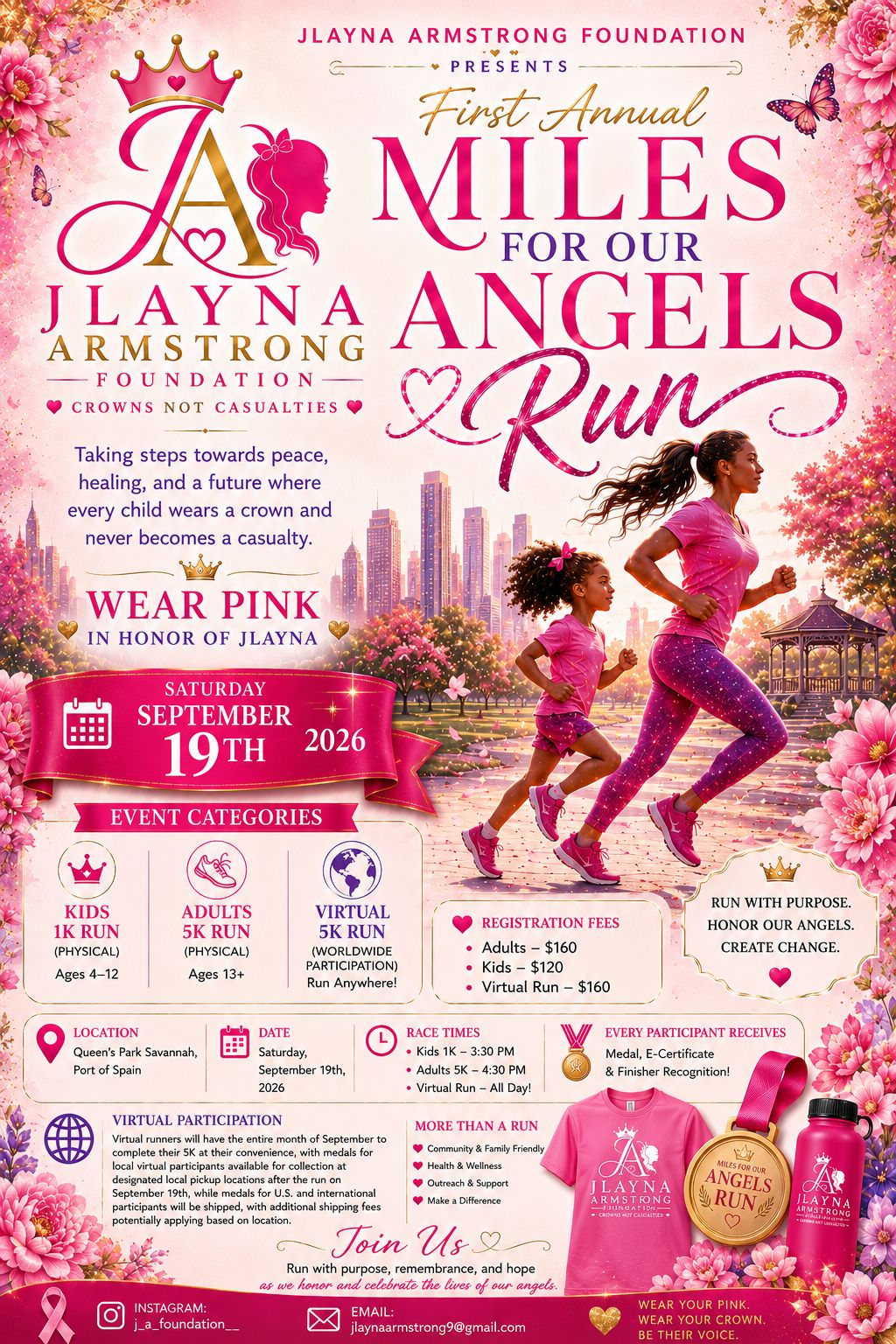 Jlayna Armstrong First Annual Miles For Our Angel 1K/5K Walk /Run against Crime