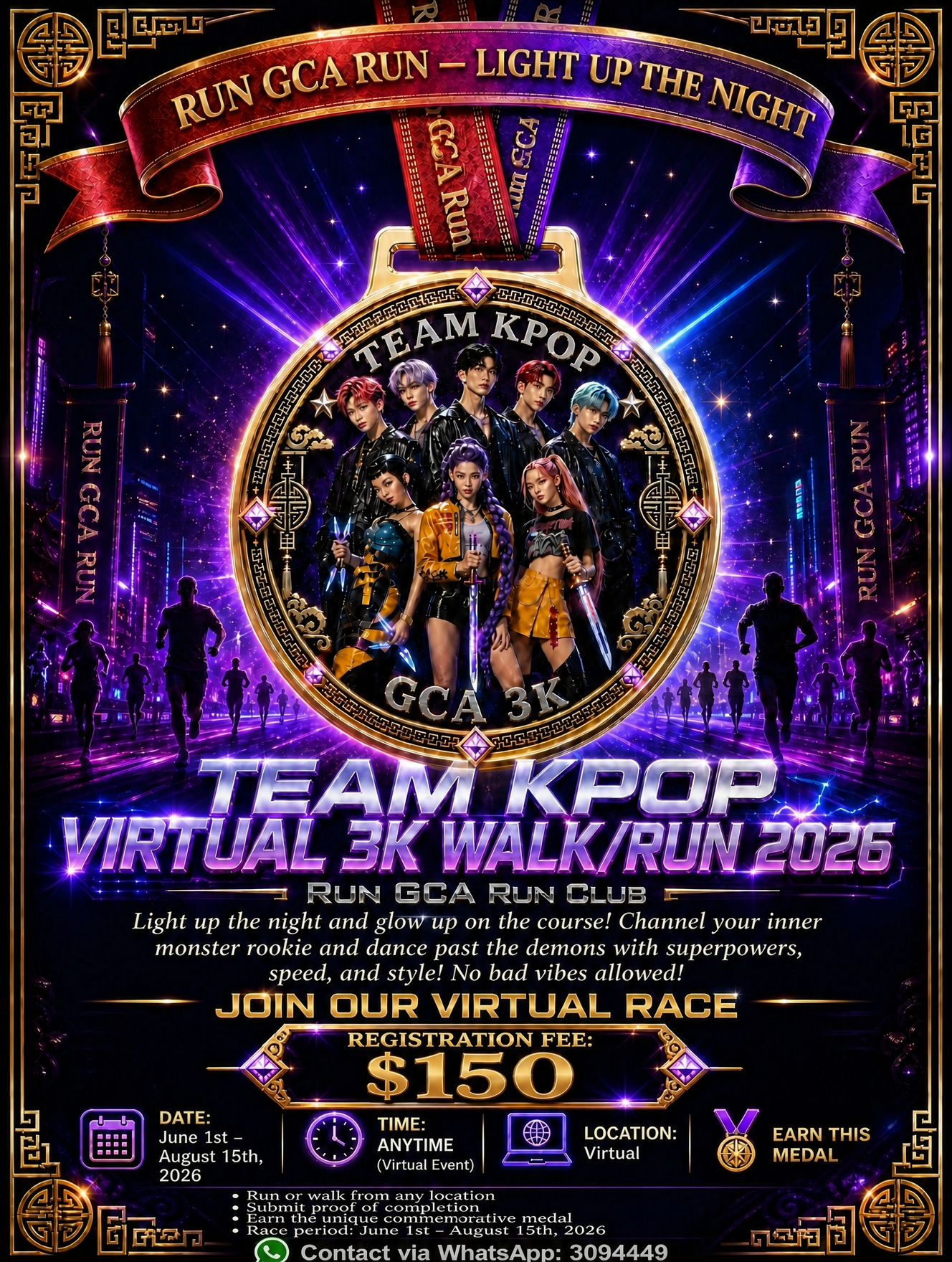 Run GCA Run TEAM KPOP Virtual 3K Run/walk 2026